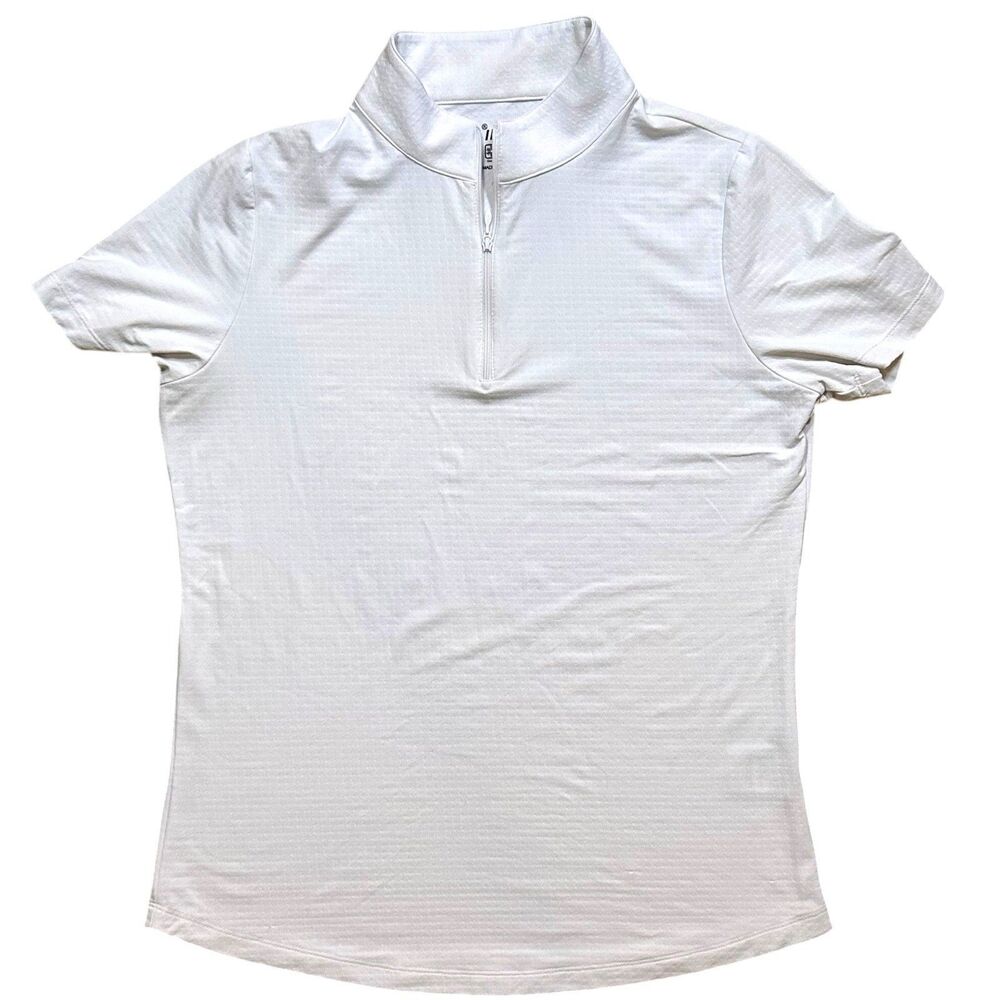 Ibkul 1/4 Zip Pullover Top Womens Size M White Polo UPF Golf Tennis Pickleball